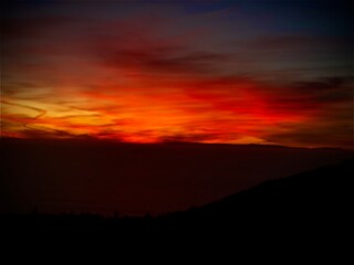 sunset in the mountains