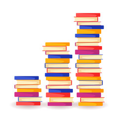 Stacks of books. Reading, studying concept. Isolated vector illustration in cartoon style.