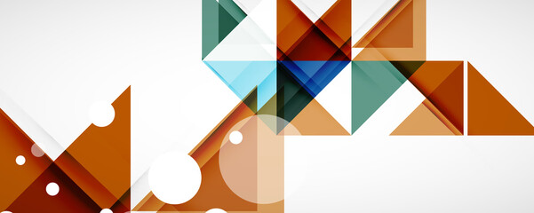 Geometric abstract background. Techno color triangle shapes. Vector illustration for covers, banners, flyers and posters and other designs