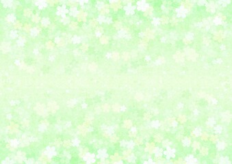 花が咲く新緑の和紙テクスチャーの背景 no.02