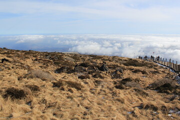 landscape with snow and clouds