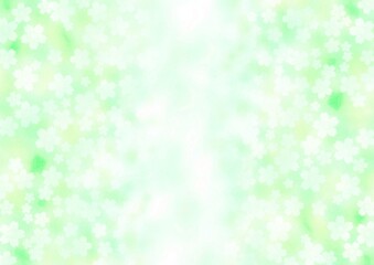 かわいい花が咲く新緑の背景イラスト no.18