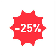 Sale 25 off, special offer, poster design template, vector illustration