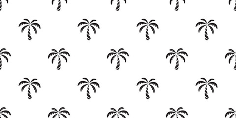 Fototapeta na wymiar palm tree seamless pattern coconut tree vector island tropical summer ocean beach scarf isolated tile background repeat wallpaper cartoon white illustration design