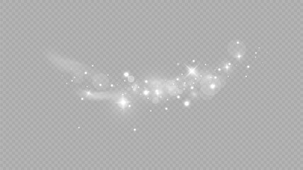 Snow and wind on a transparent background. Winter and snow.Vector