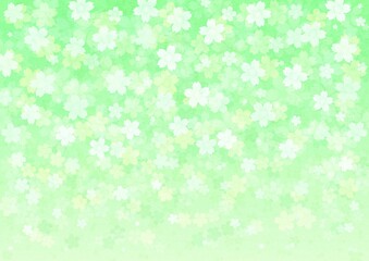 かわいい花が咲く新緑の背景イラスト no.03