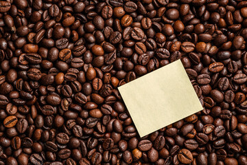 beautiful background with whole grains beans flavored coffee for restaurant and menu advertising