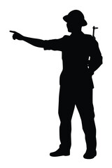 Vietcong soldier with rifle gun in Vietnam war silhouette vector, military man in the battle.