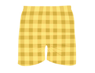 Man square pattern shorts. vector illustration
