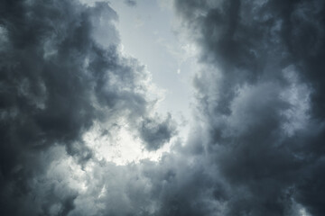 Dark dramatic windstorm clouds sky