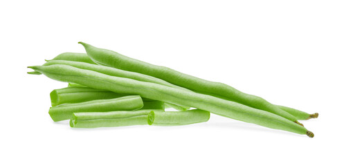 Green beans isolated on white background.