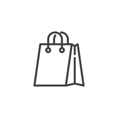 Shopping bag line icon. linear style sign for mobile concept and web design. Paper bag outline vector icon. Symbol, logo illustration. Vector graphics