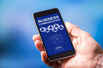 Business communication concept on a smartphone