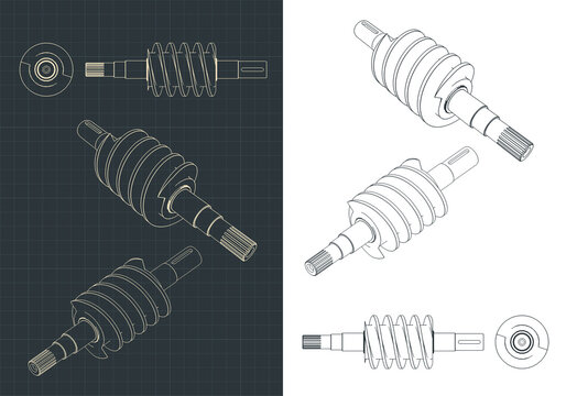 Spiral feed screw drawings