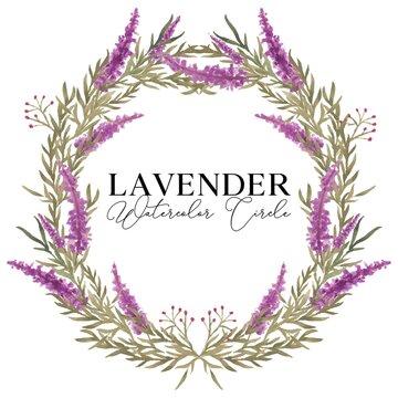 lavender circle watercolor elements Illustration