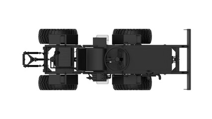 3D rendering of a mini tractor work vehicle machinery computer model working engineering on white background