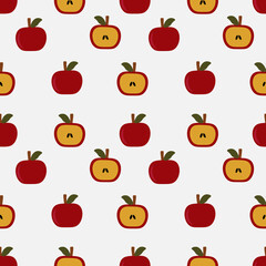Apple vector ilustration seamless pattern.Great for wrapping paper,scrapbooking,textile,fabric print.eps10.