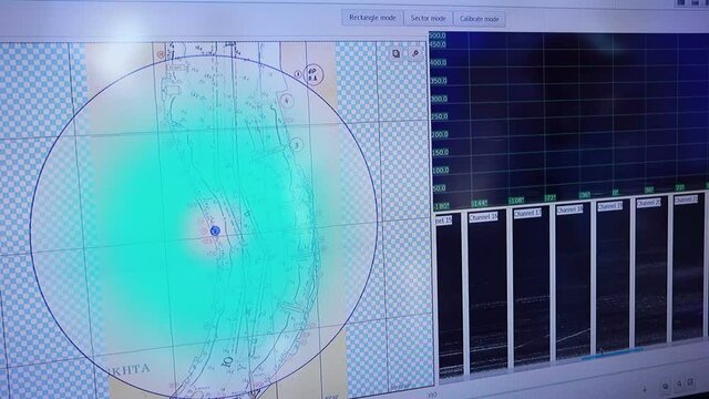 Echo sounder computer system at work