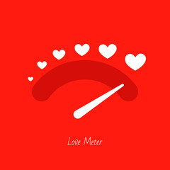 Love meter heart indicator. Love day full test valentine background card progress.