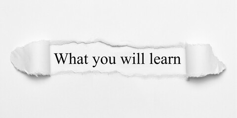 What you will learn