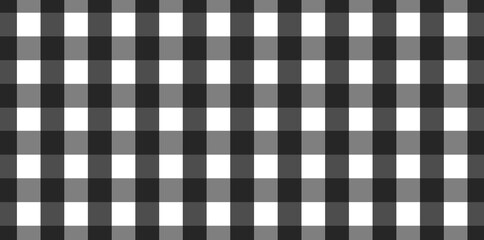 Horizontal black and white Gingham pattern Texture from rhombus/squares for - plaid, clothes, shirts, dresses, paper, bedding, blankets, quilts and other textile products. Vector illustration