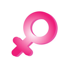 Female gender symbol pink vector icon in flat style