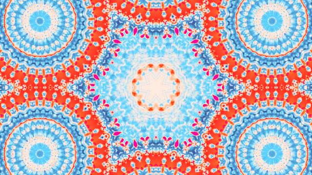 Beautiful abstract video that shines, bright light set smooth, colorful motion with red dots, black background