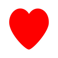 Red heart icon. Happy Valentines Day. Love sign symbol. Simple greeting card template. Cute graphic object. Flat design. White background. Isolated.