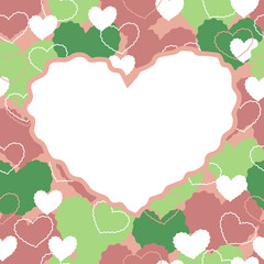 square Greeting card template with heart