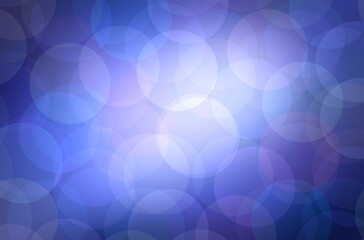 Holidays big bokeh deep blue empty background. Fantasy decoration.