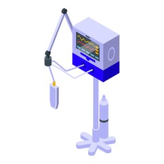 Icu ventilator icon. Isometric of icu ventilator vector icon for web design isolated on white background
