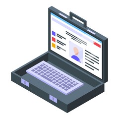 Online recruitment icon. Isometric of online recruitment vector icon for web design isolated on white background