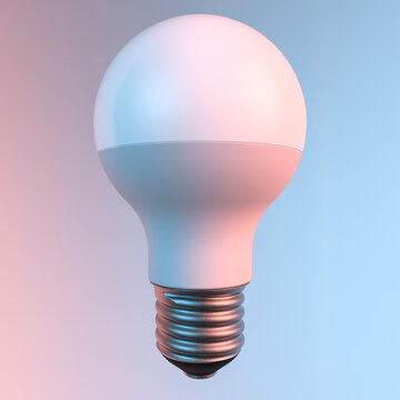 led light bulb on gradient background, 3D rendering
