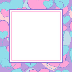 square Greeting card template with heart