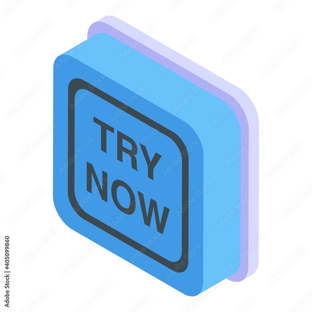 Poster free trial button icon. isometric of free trial button vector icon for web design isolated on white 