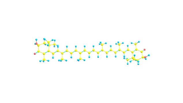 Astaxanthin molecule rotating video on white