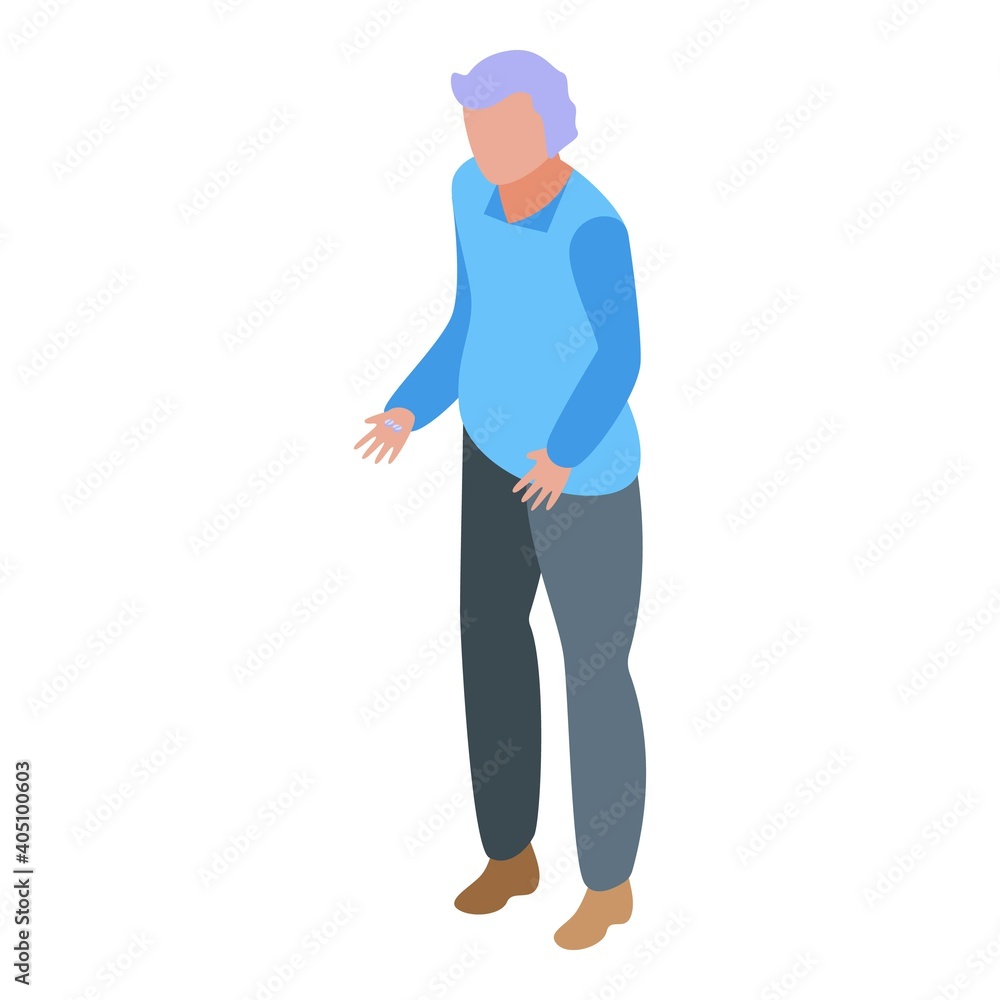 Poster old man icon. isometric of old man vector icon for web design isolated on white background