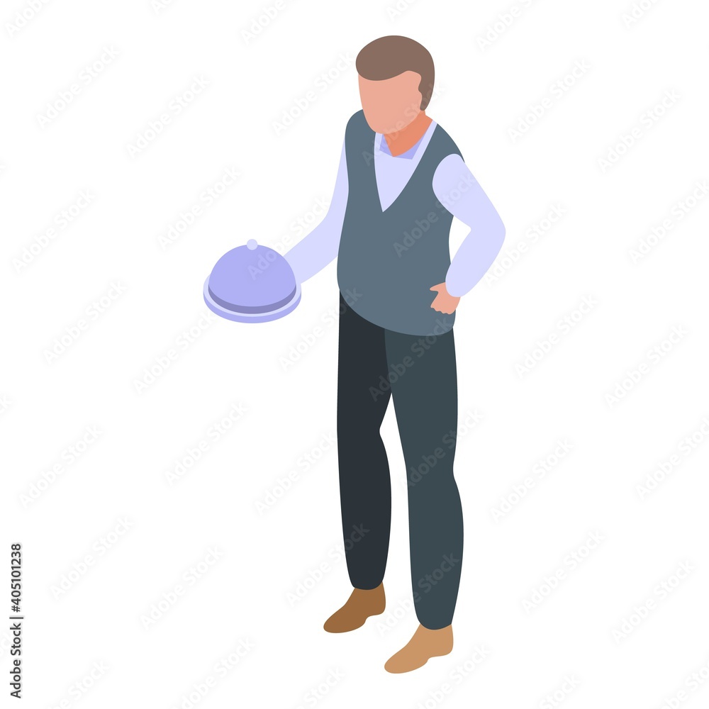 Poster event waiter icon. isometric of event waiter vector icon for web design isolated on white background