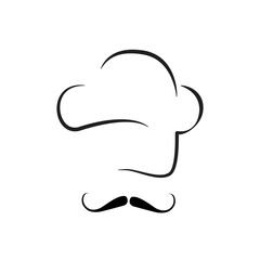 Chef hat logo template design. Vector illustration.