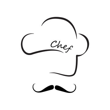 Chef hat logo template design. Vector illustration.