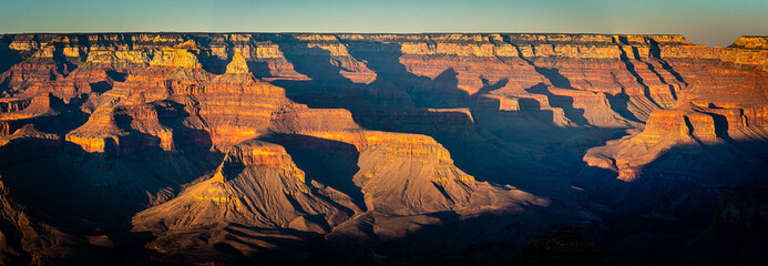 Panorama Grand Canyon National Park in Arizona USA bei Sonnenuntergang