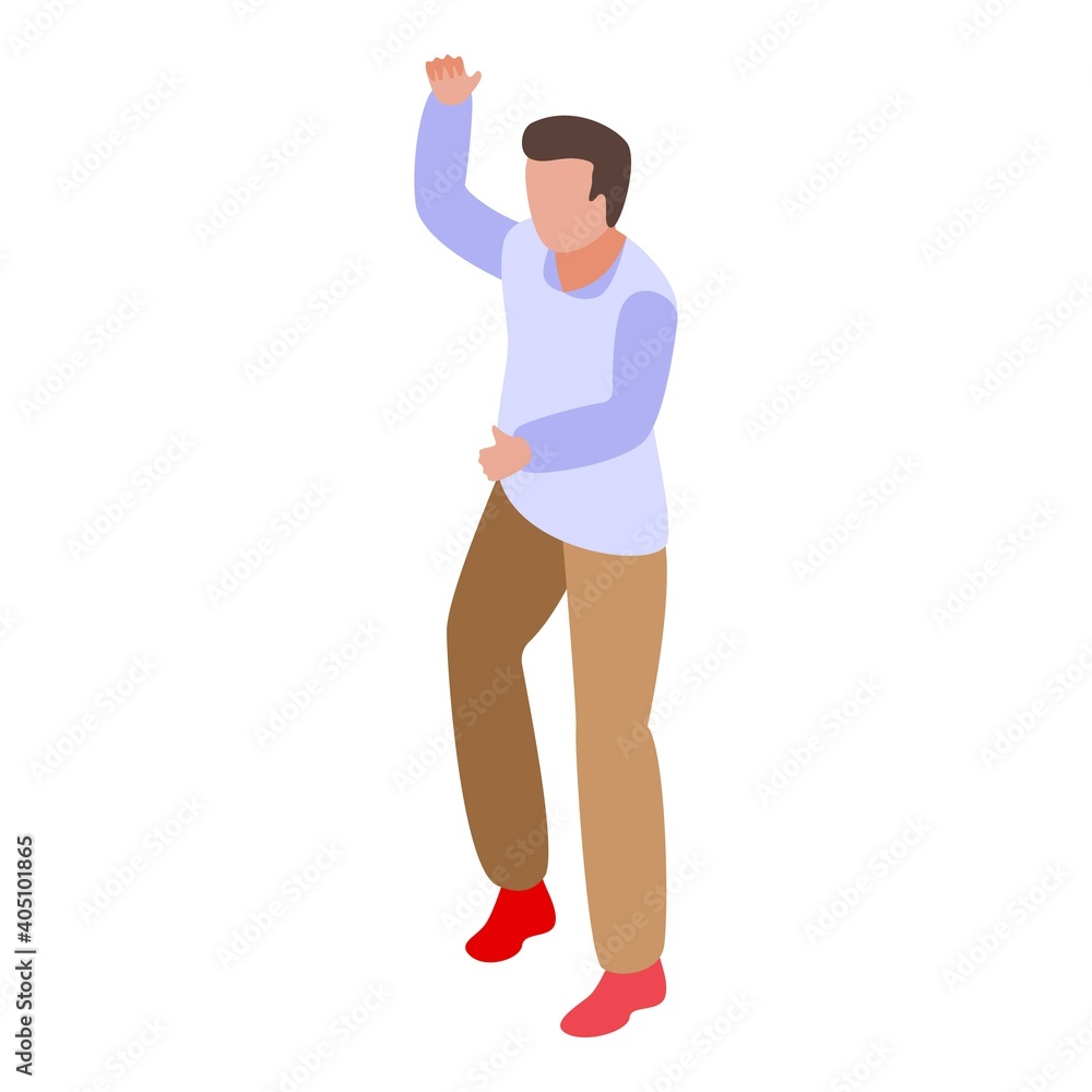 Poster solving problem person icon. isometric of solving problem person vector icon for web design isolated