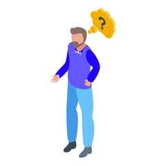 Man problem question icon. Isometric of man problem question vector icon for web design isolated on white background