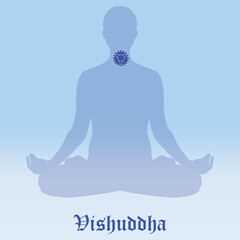 Vishuddha Chakra symbol vector illustration.