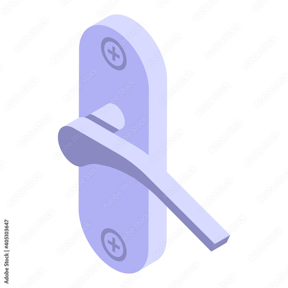 Poster door lever handle icon. isometric of door lever handle vector icon for web design isolated on white 