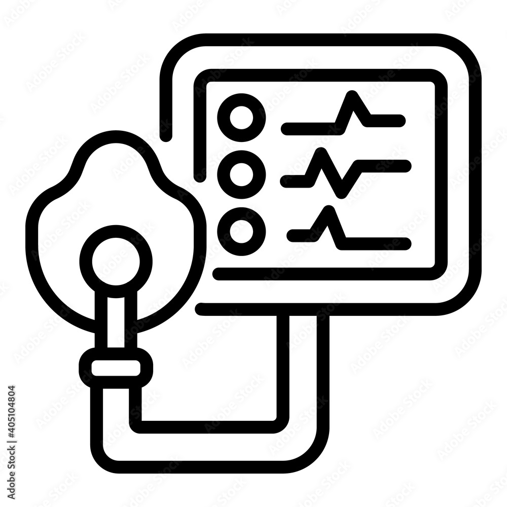 Poster computer ventilator medical machine icon. outline computer ventilator medical machine vector icon fo