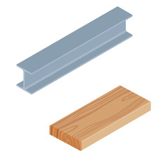 Isometric timber and beam