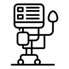 Fototapeta premium Emergency ventilator medical machine icon. Outline emergency ventilator medical machine vector icon for web design isolated on white background