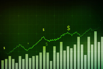 2d rendering Stock market online business concept. business Graph 