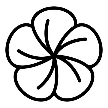 Plumeria flower icon. Outline plumeria flower vector icon for web design isolated on white background